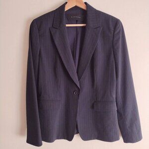 Elie Tahari Navy Blazer 8 Single Button Pinstripe Business Casual Jacket